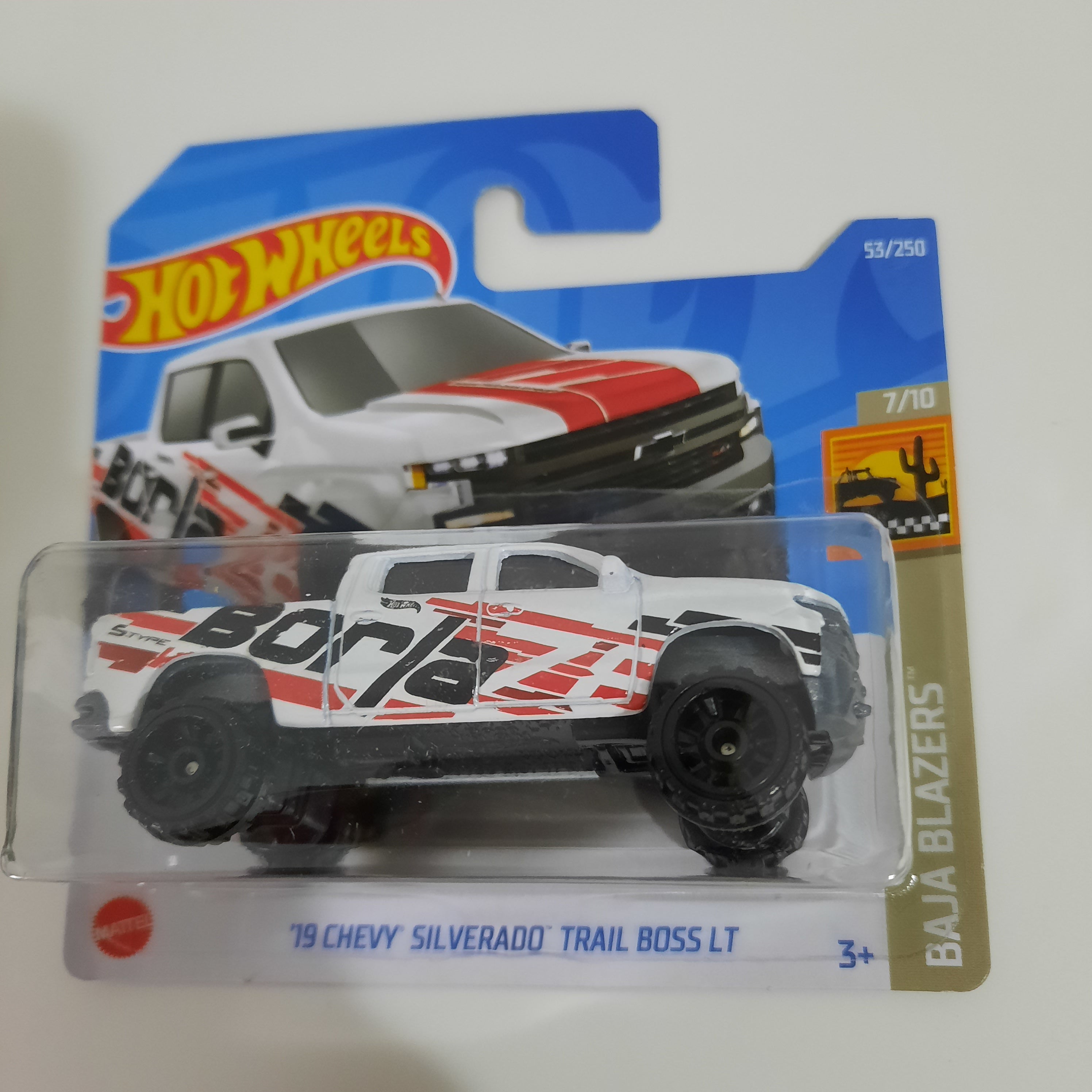 53/250 '19 Chevy Silverado Trail Boss LT HW Baja Blazers 7/10 Hot Wheels 2022
