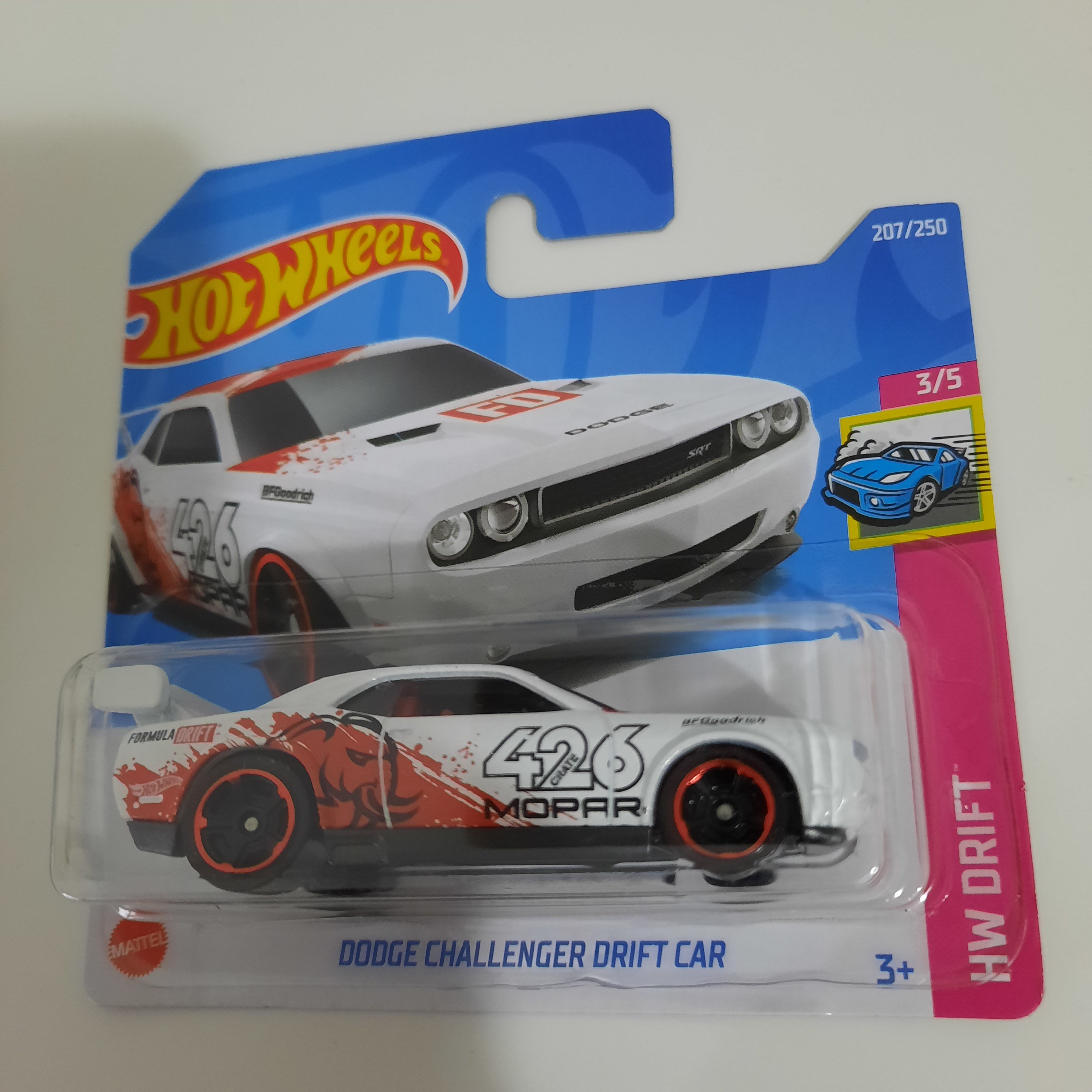 207/250 Dodge Challenger Drift Car HW Drift 3/5 Hot Wheels 2022 (Col.2)