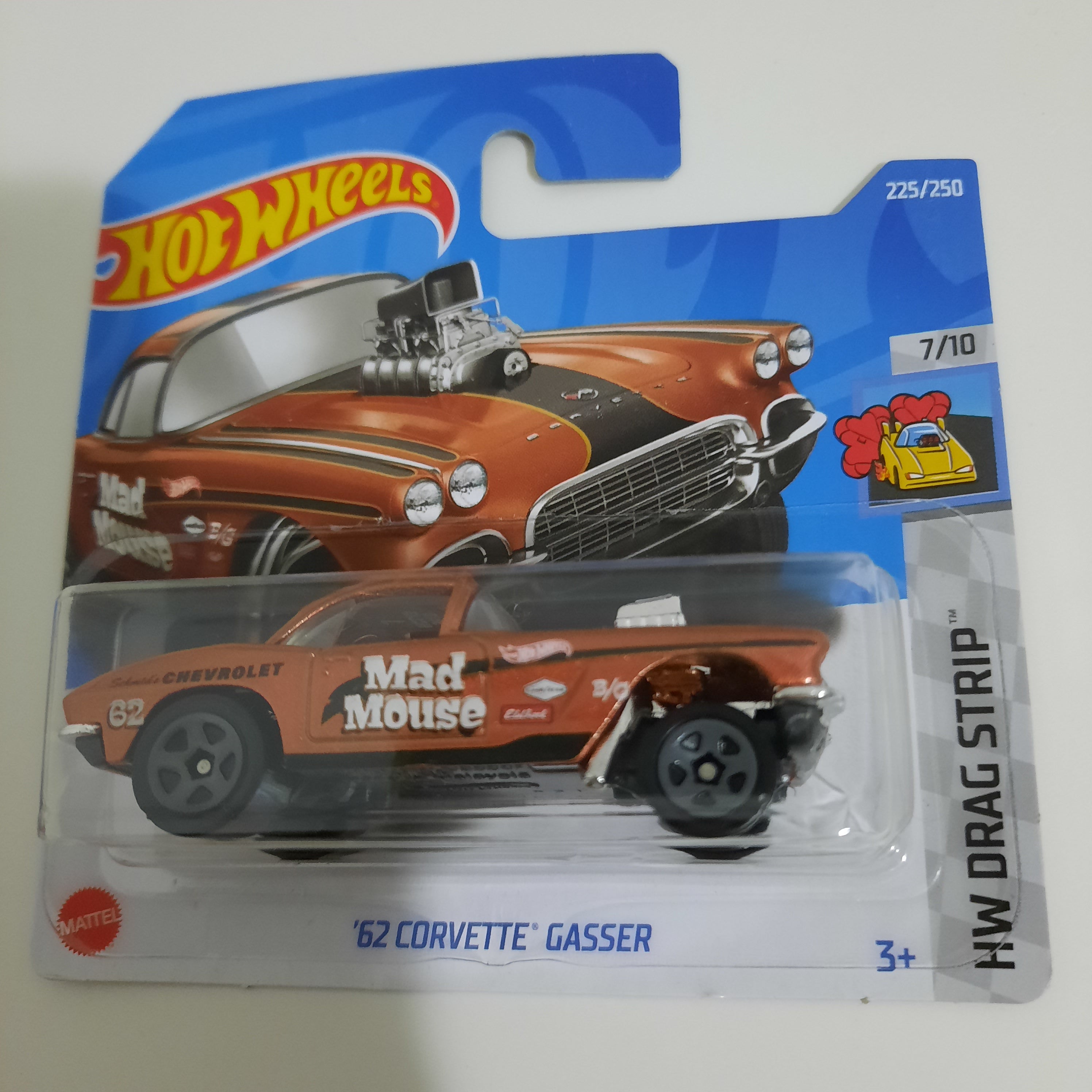 225/250 '62 Corvette Gasser HW Drag Strip 7/10 Hot Wheels 2022
