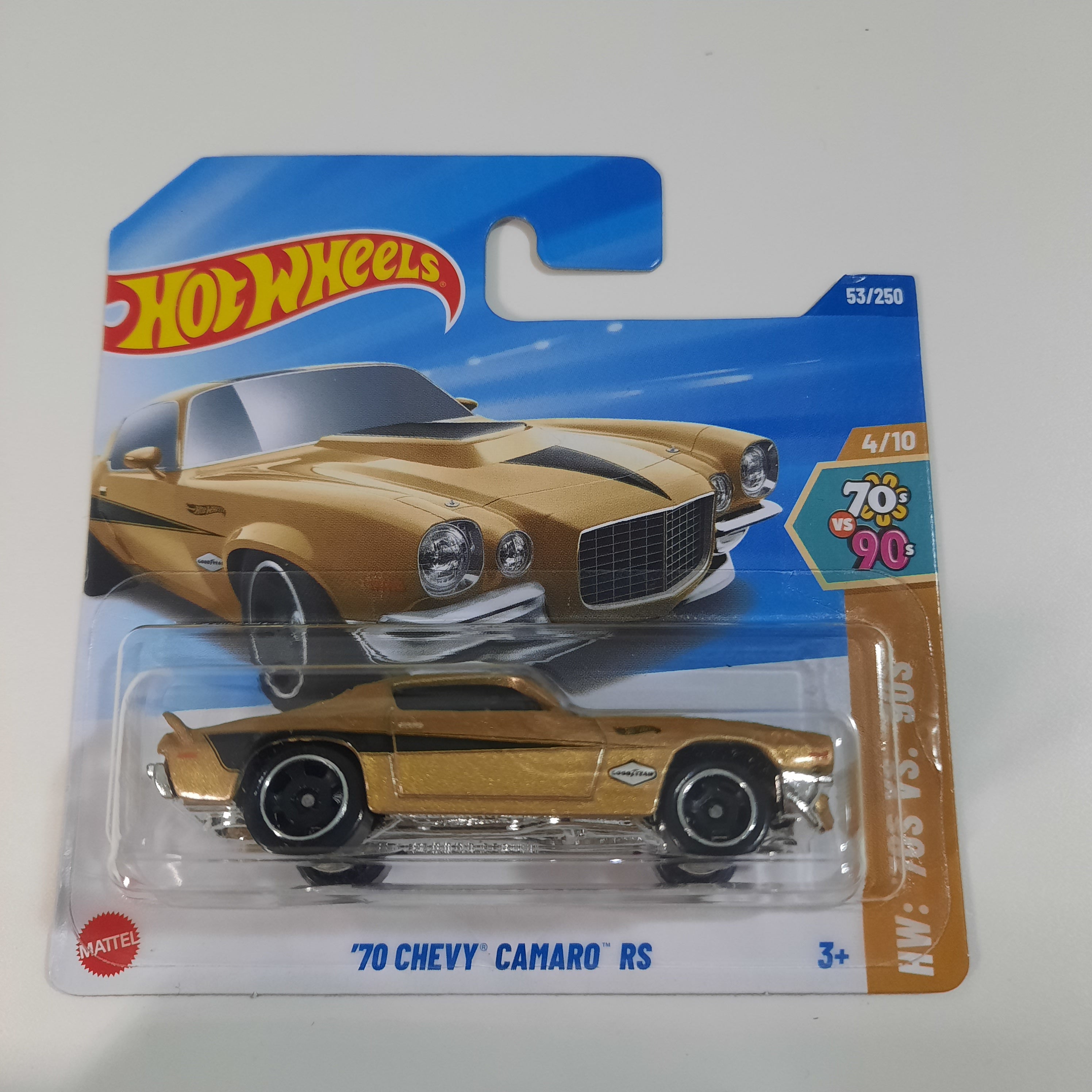 53/250 '70 Chevy Camaro RS HW: '70s vs '90s 4/10 Hot Wheels 2025