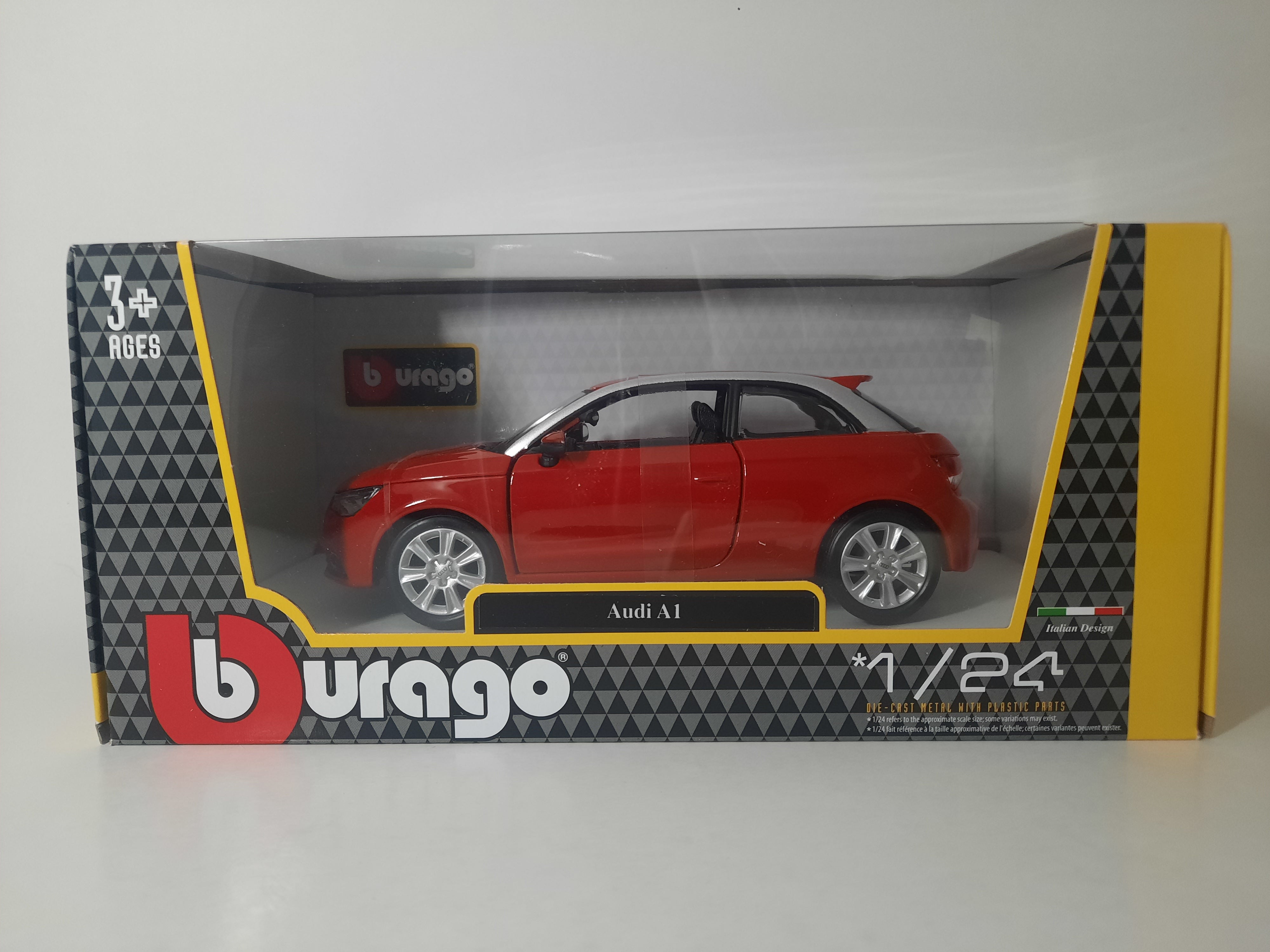 Modellino BBurago Scala 1:24 Audi A1 Auto Rosso