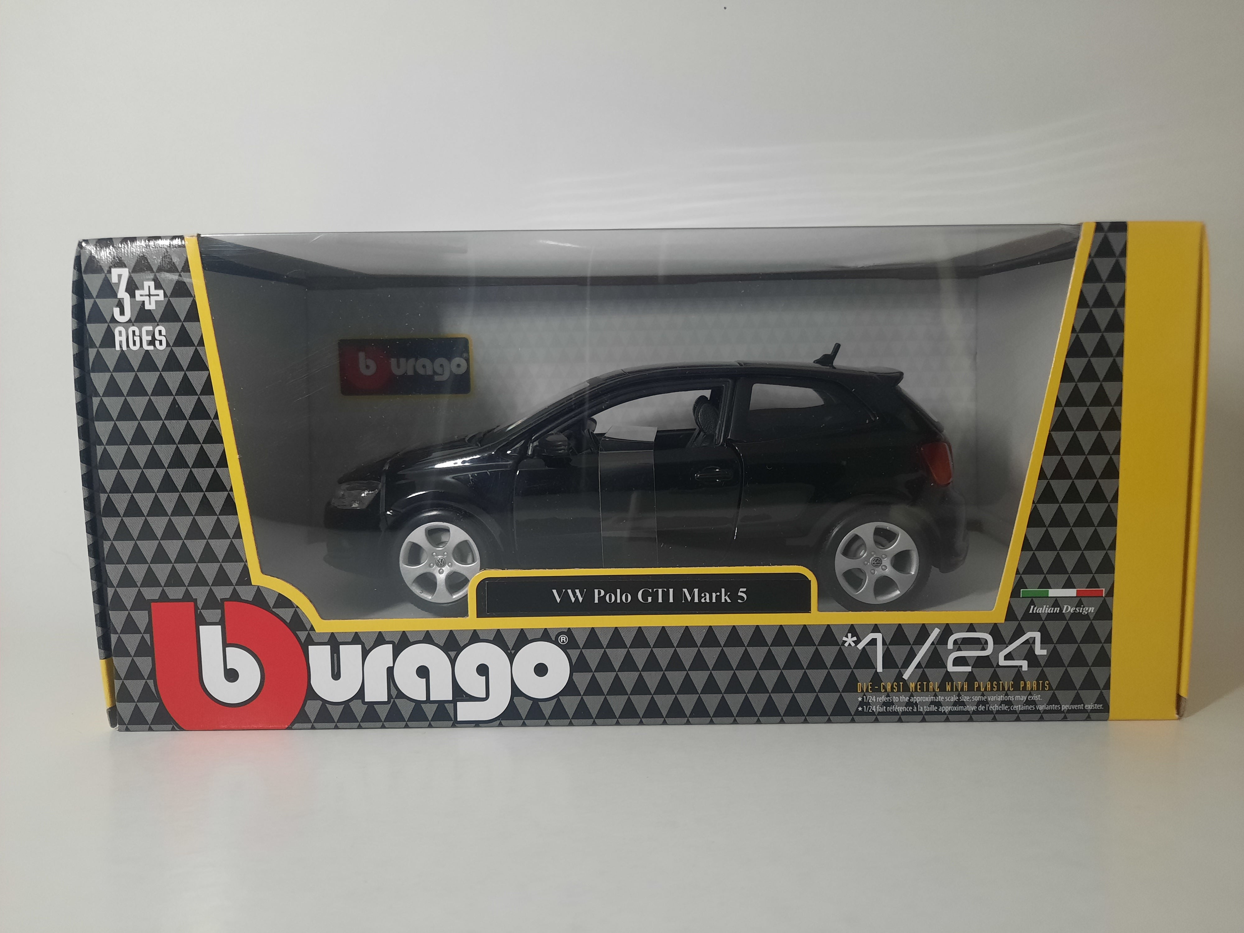 Modellino BBurago Scala 1:24 Volkswagen Polo GTI Mark 5 Auto Nero