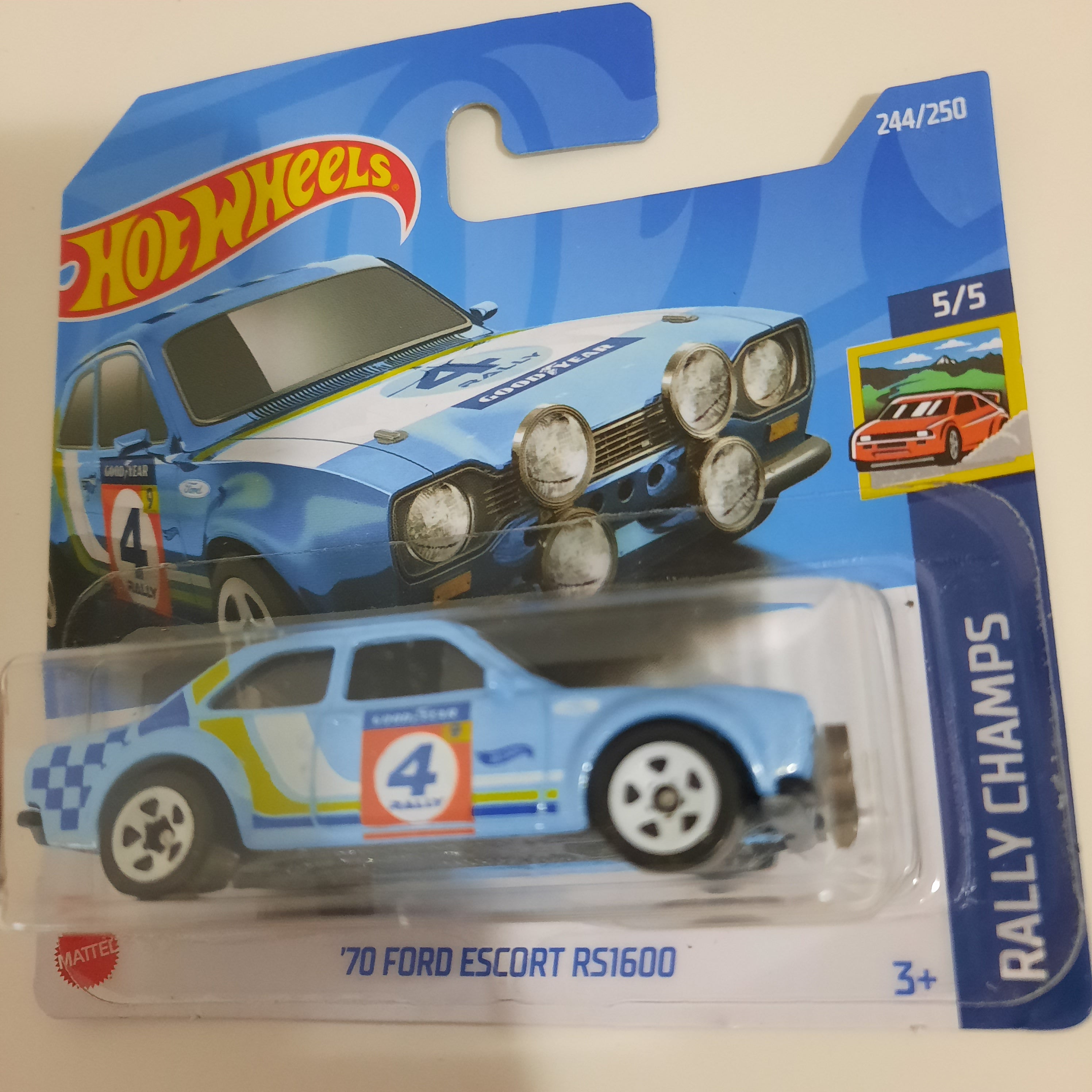 244/250 '70 Ford Escort RS1600 HW Rally Champs 5/5 Hot Wheels 2022