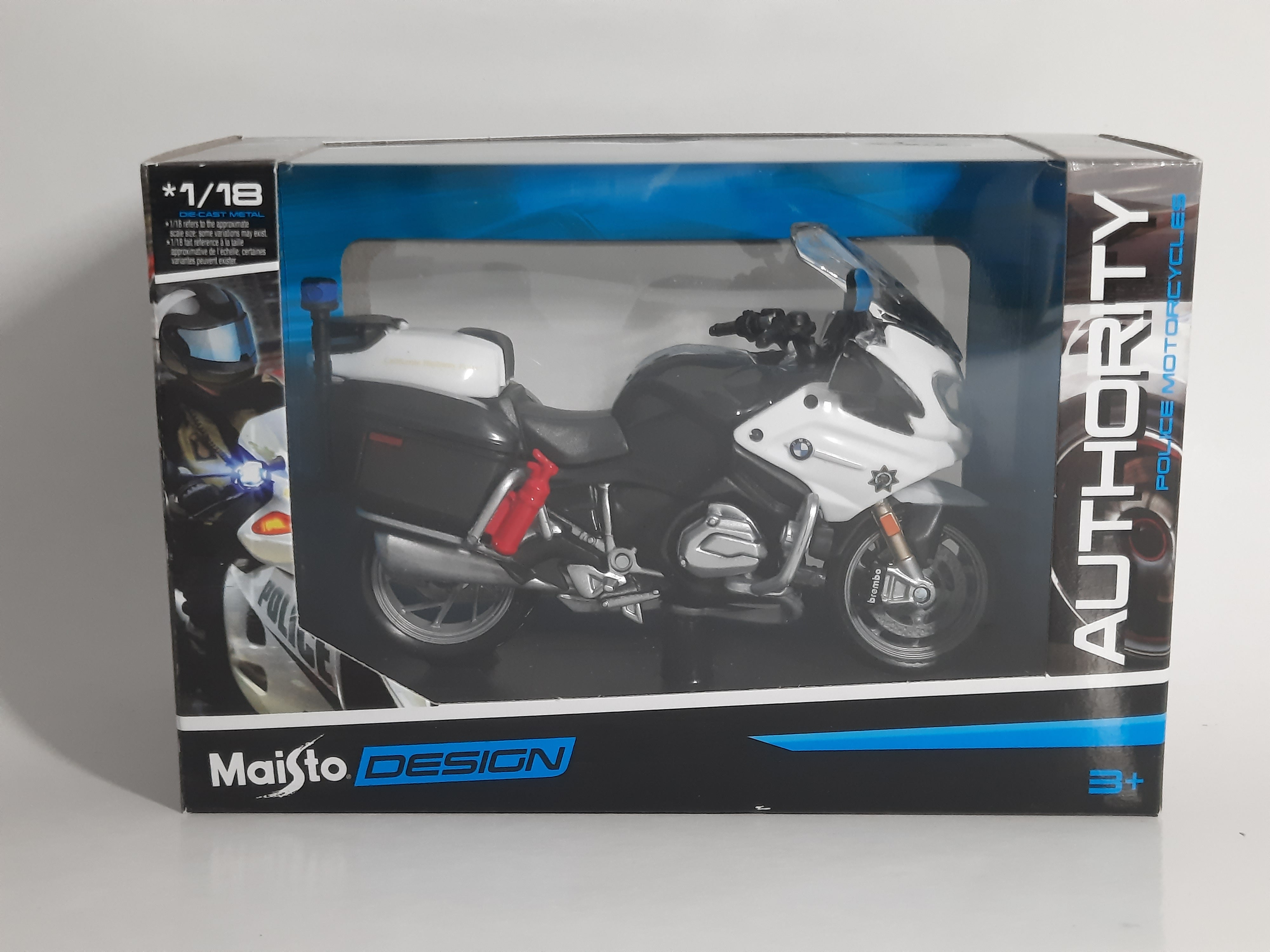 Modellino Moto Scala 1:18 BMW R1200 RT California Maisto